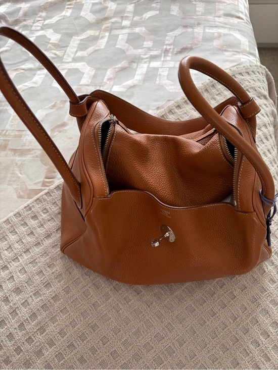Hermes Handbags - Hermes Brown Pebbled Leather Shoulder Bag